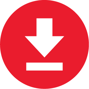 Icon of a white arrow pointing down inside of a red circle