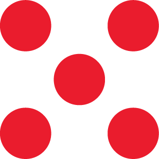 Five red circles