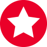 White star in a red circle